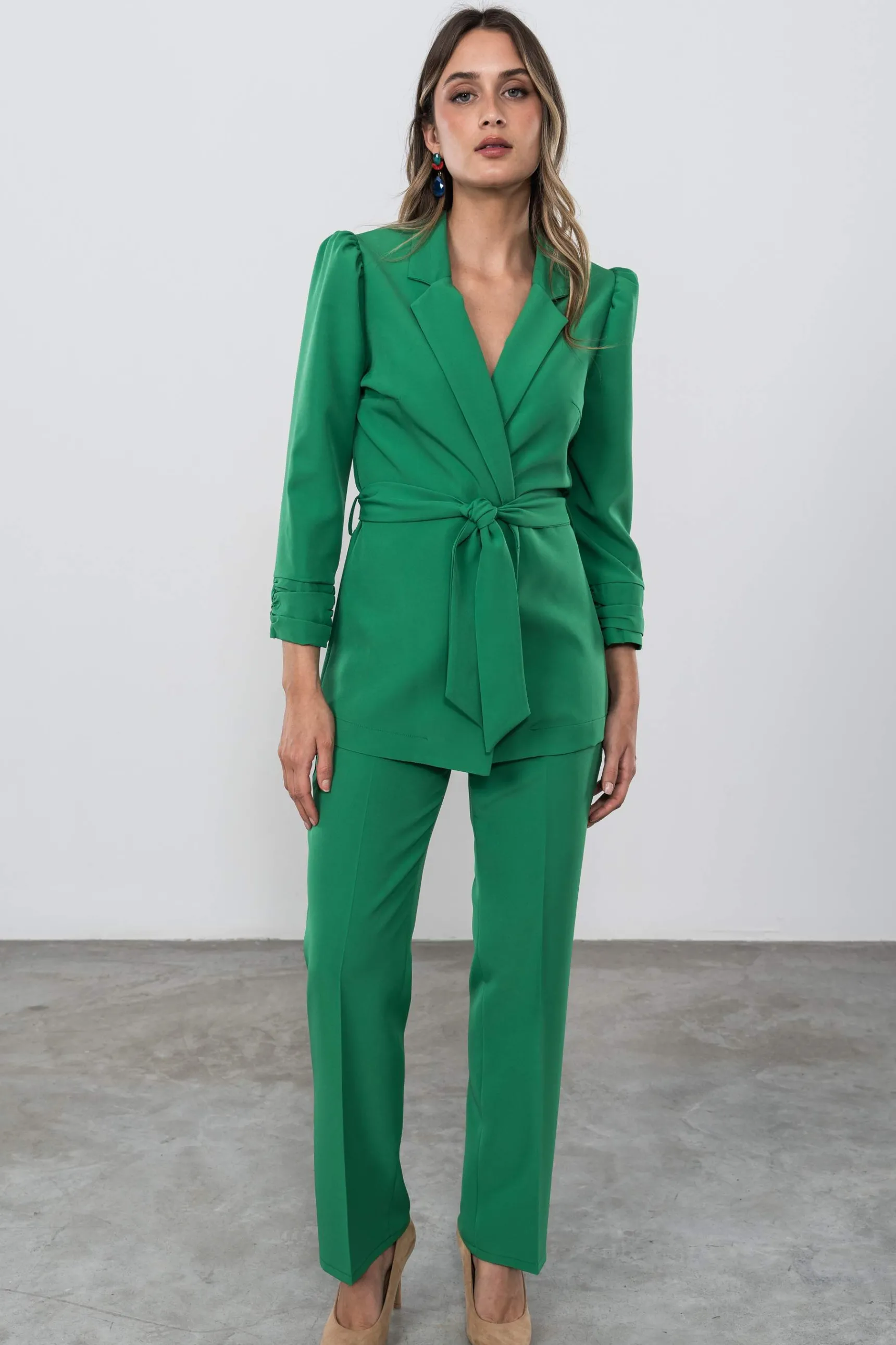Precchio Pantalones<PANTALÓN RECTO VESTIR VERDE