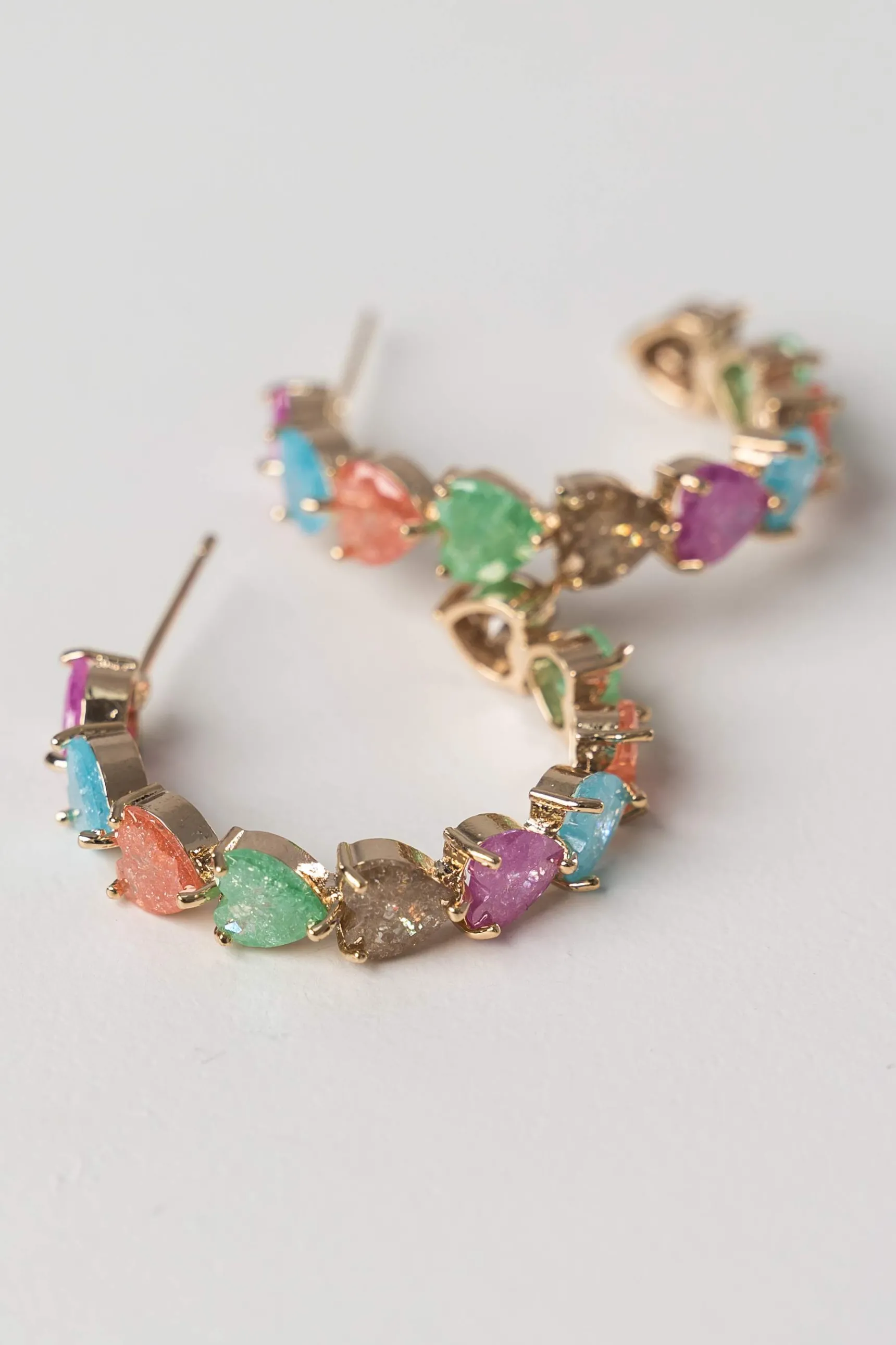 Precchio Bisuteria<PENDIENTE AROS CRISTAL CORAZÓN