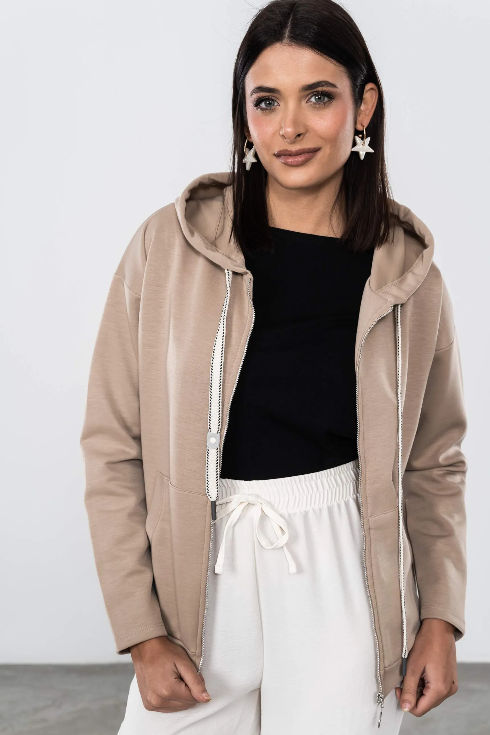 Precchio Jerseys Y Cardigans<SUDADERA CREMALLERA BEIGE