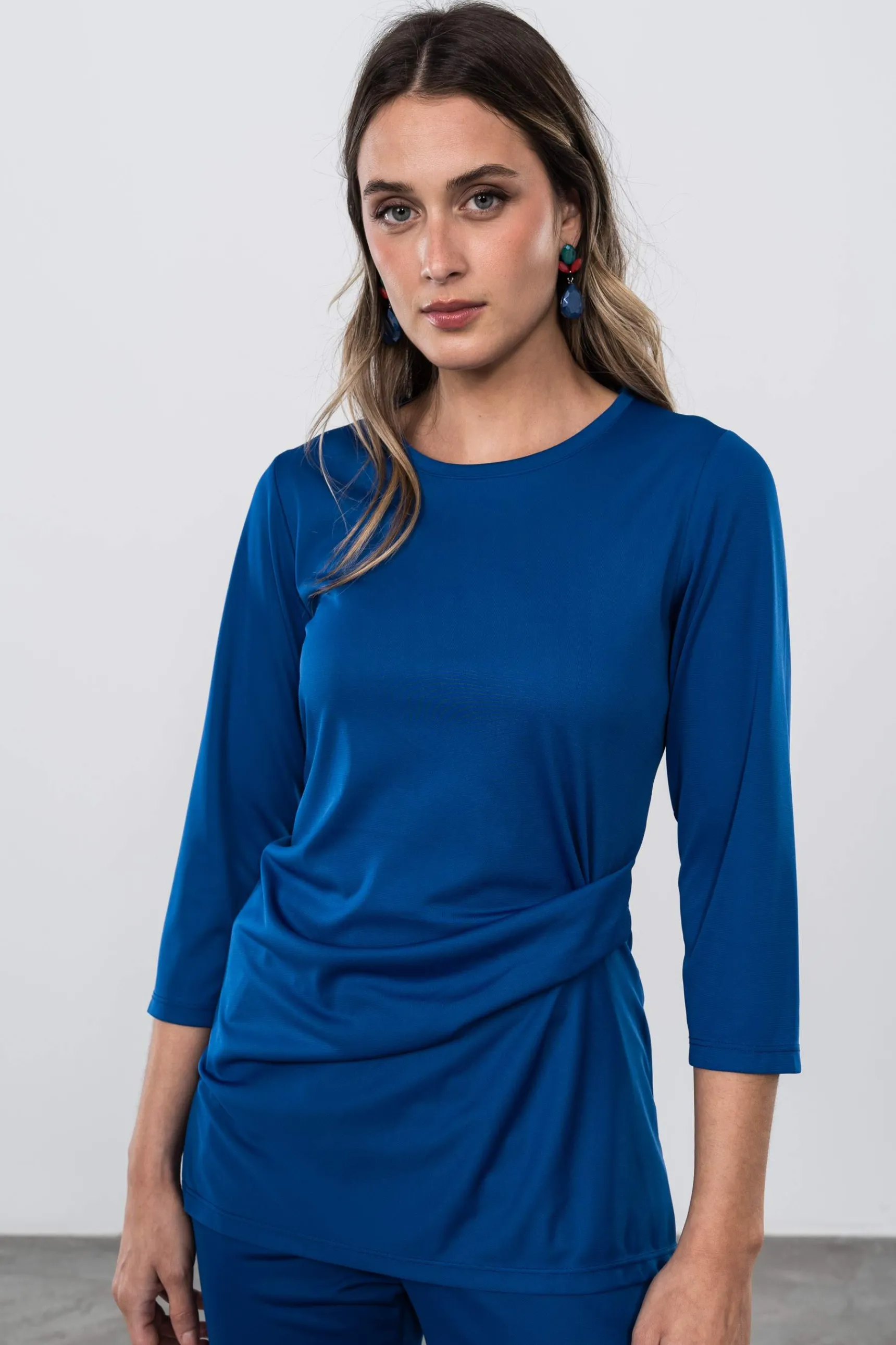 Precchio Blusas Y Camisas<TOP FRUNCE MANGA FRANCESA TINTA