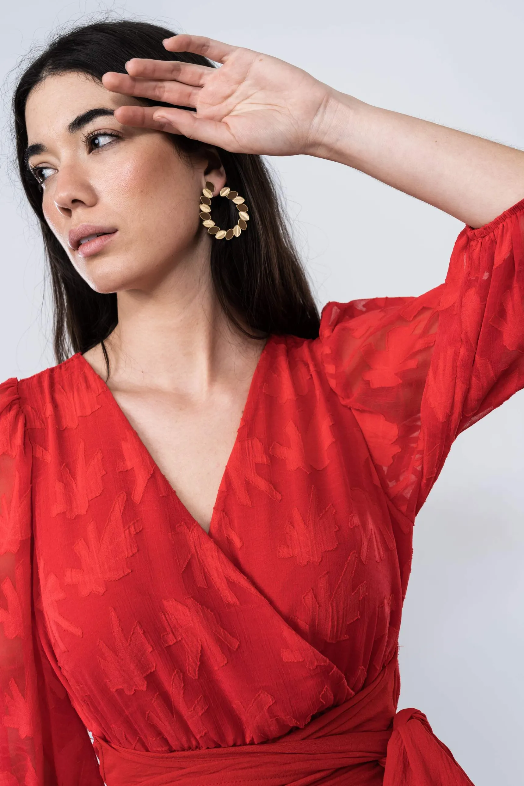 vestido_combinado_gasa_ro_7.webp Precchio Vestidos<VESTIDO COMBINADO GASA ROJO