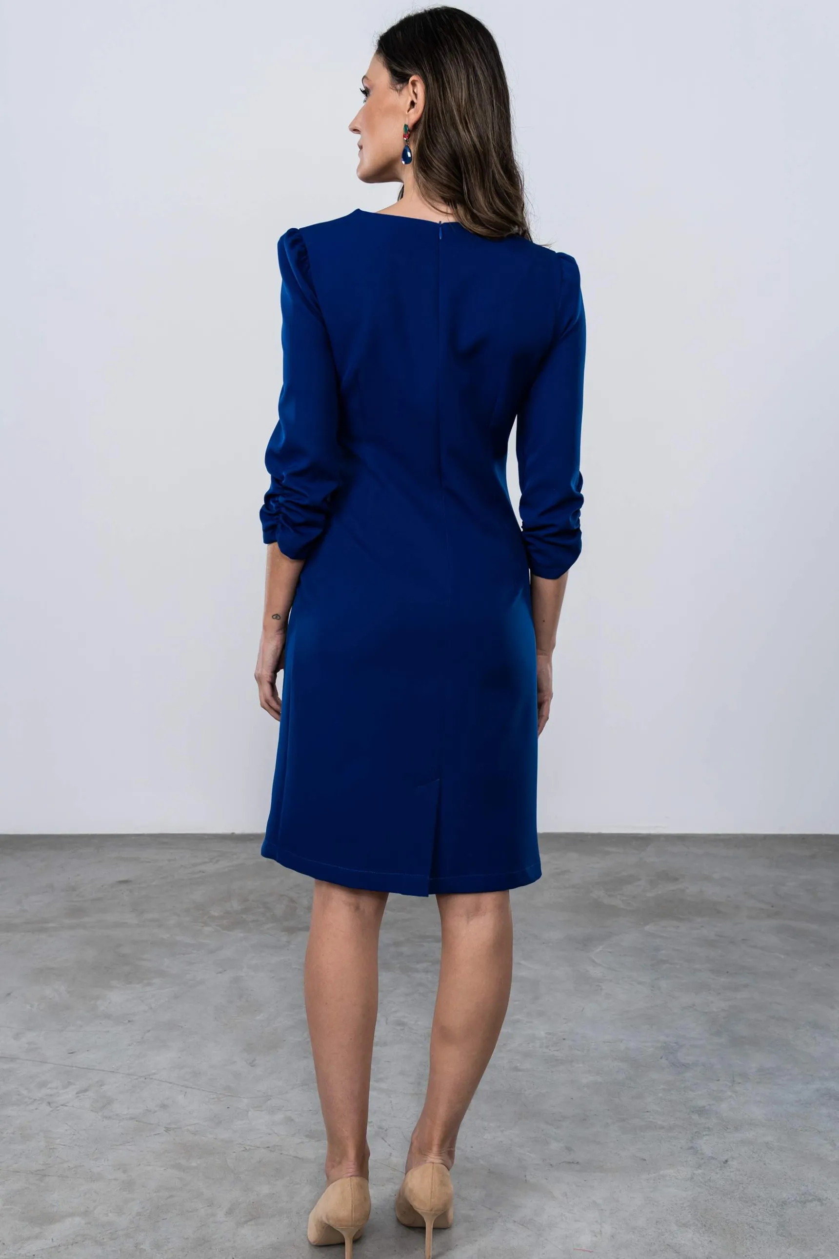 vestido_costadillo_frunce_7.webp Precchio Vestidos<VESTIDO COSTADILLO FRUNCES MARINO