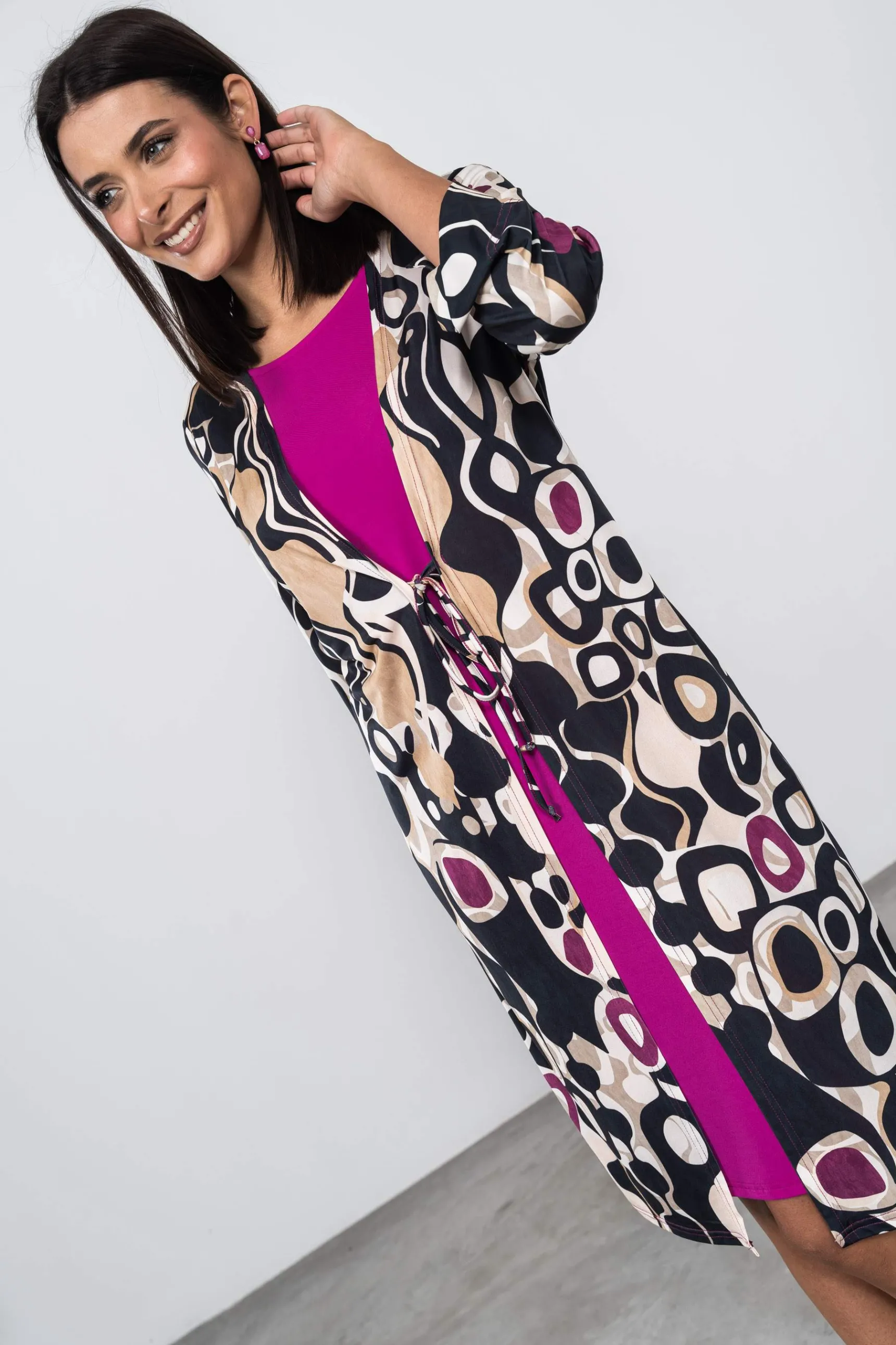 vestido_crdigan_combinado_3-1.webp Precchio Vestidos<VESTIDO CÁRDIGAN COMBINADO