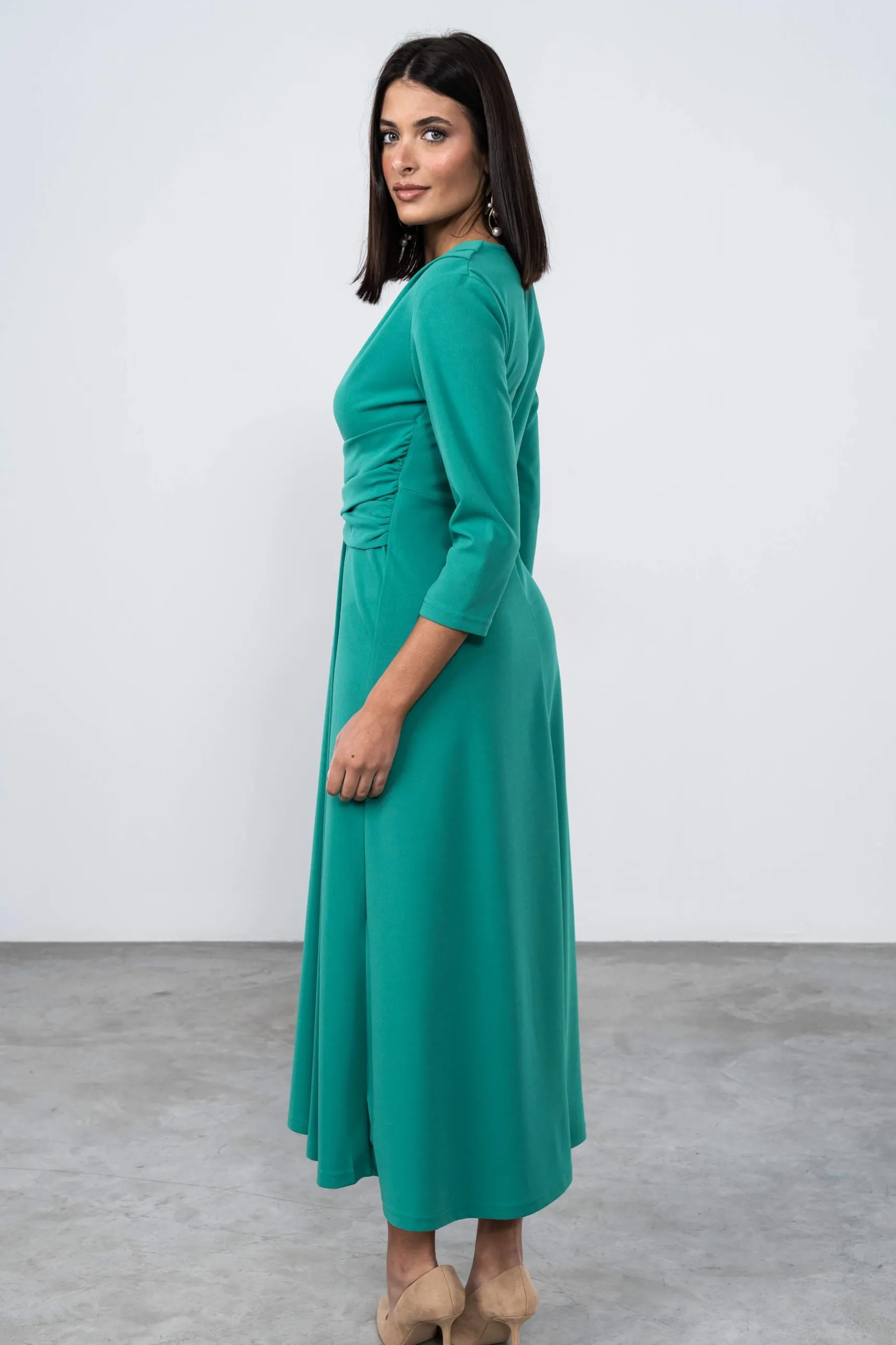 vestido_detalle_cruzado_v_7.webp Precchio Vestidos<VESTIDO DETALLE CRUZADO VERDE