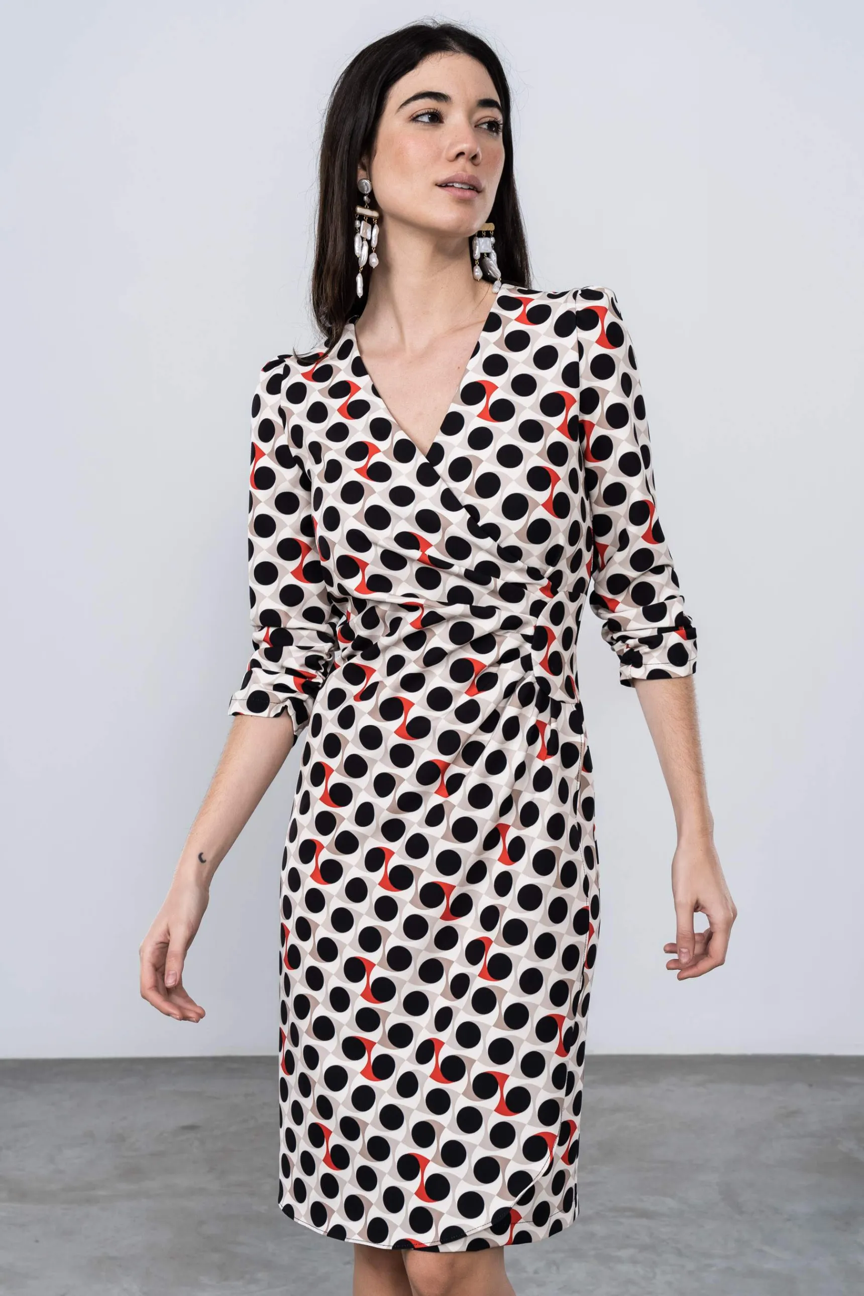 Precchio Vestidos<VESTIDO GEOMÉTRICOS RECOGIDO