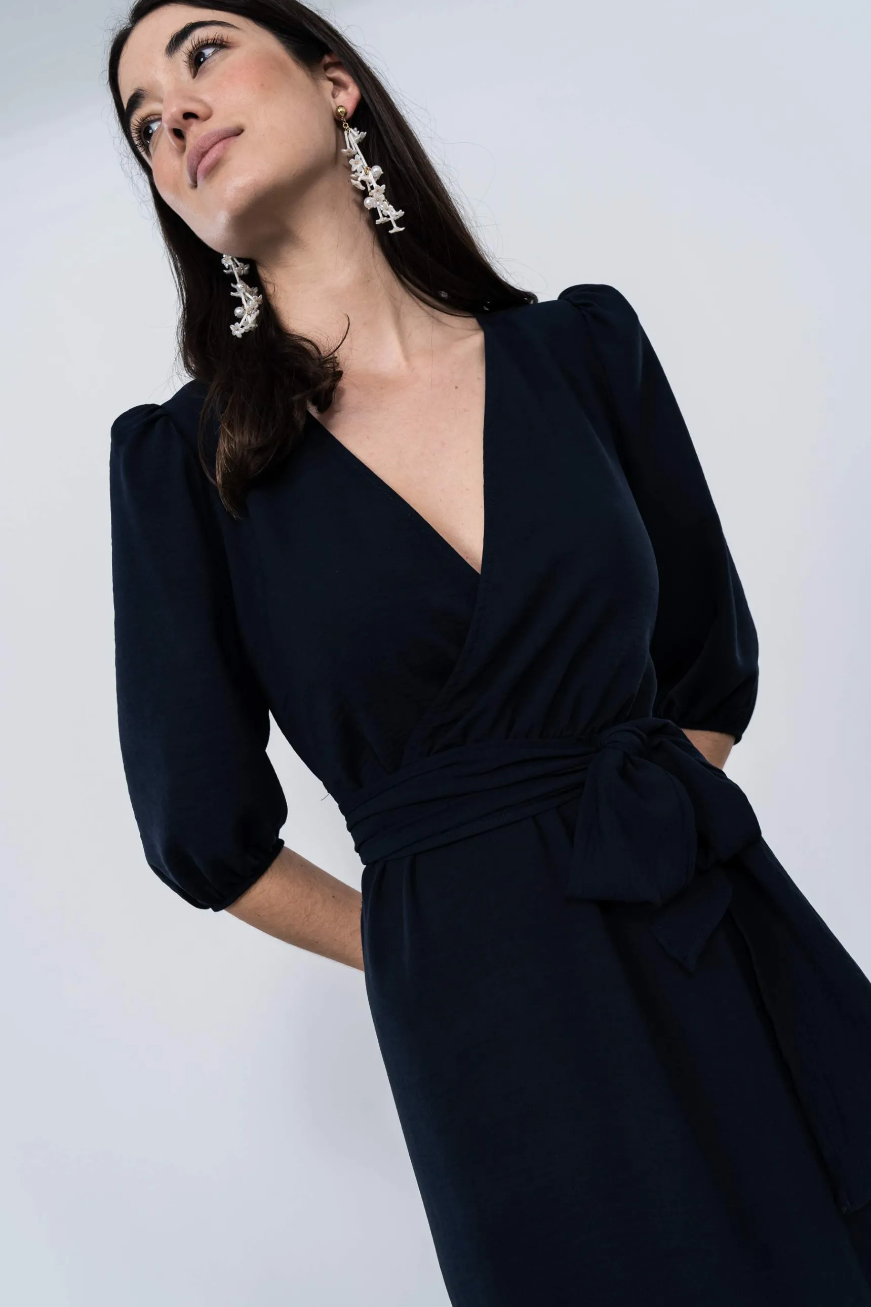 Precchio Vestidos<VESTIDO LAZADA MARINO