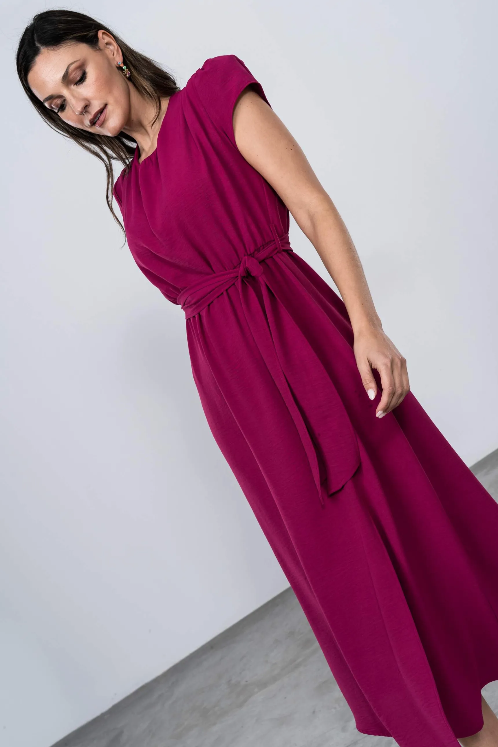 Precchio Vestidos<VESTIDO MANGA CORTA LAZADA FRESA