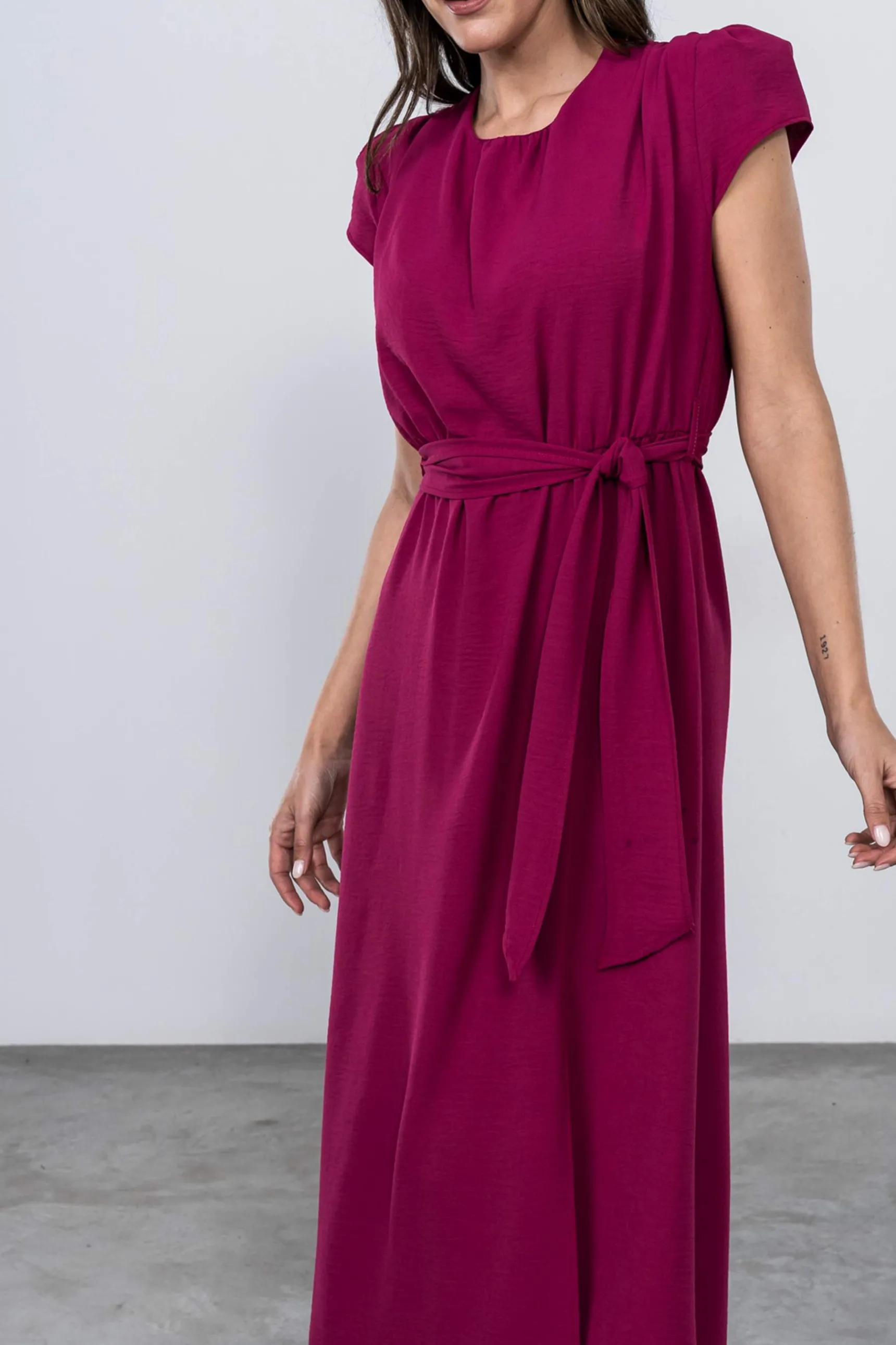 vestido_manga_corta_lazad_4-1.webp Precchio Vestidos<VESTIDO MANGA CORTA LAZADA FRESA
