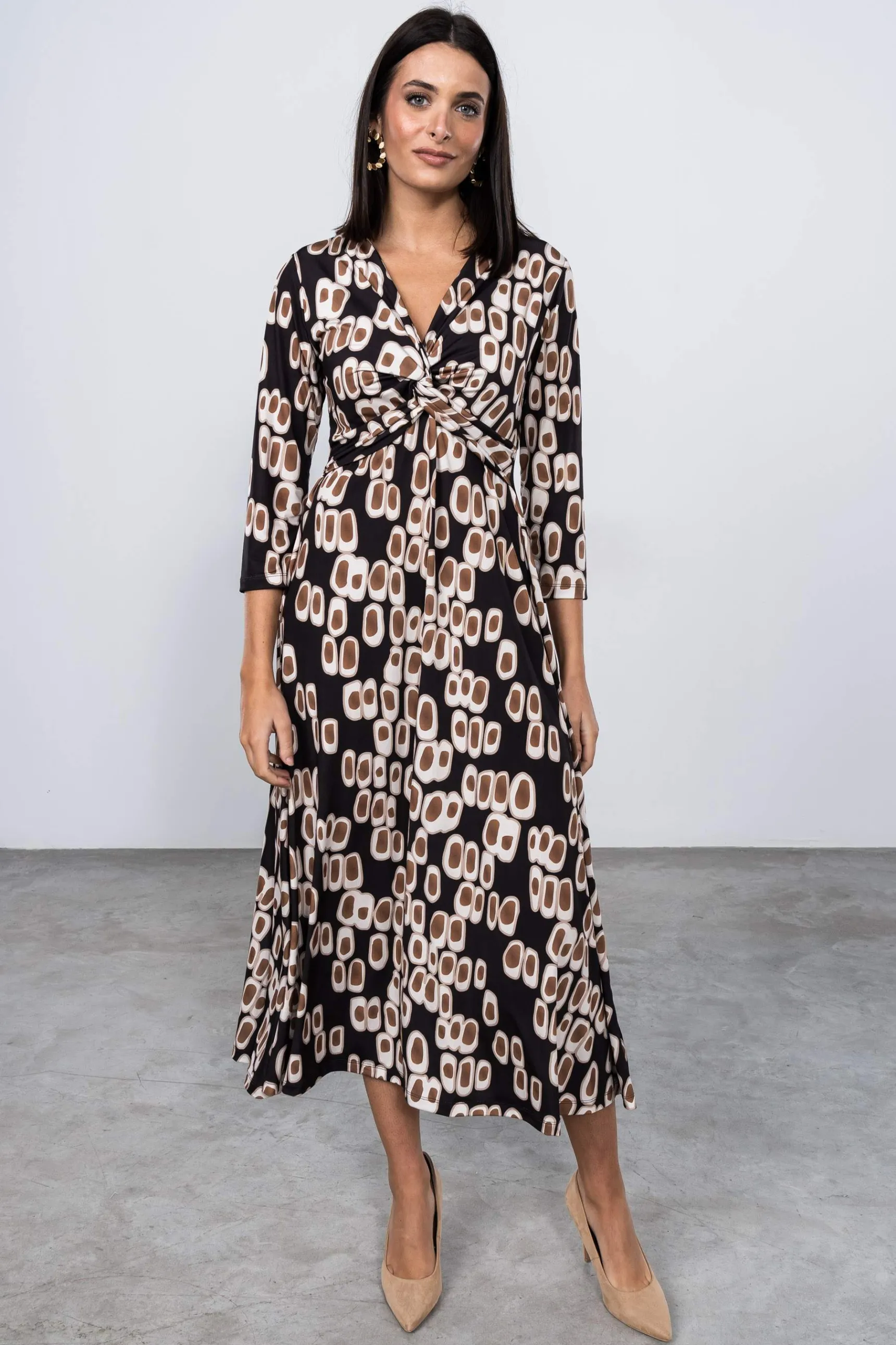 Precchio Vestidos<VESTIDO NUDO CÍRCULOS LARGO