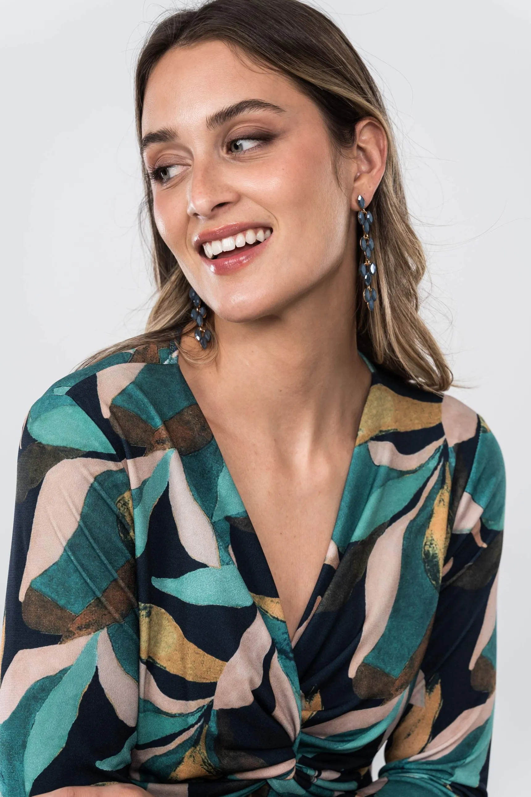 Precchio Vestidos<VESTIDO NUDO HOJAS
