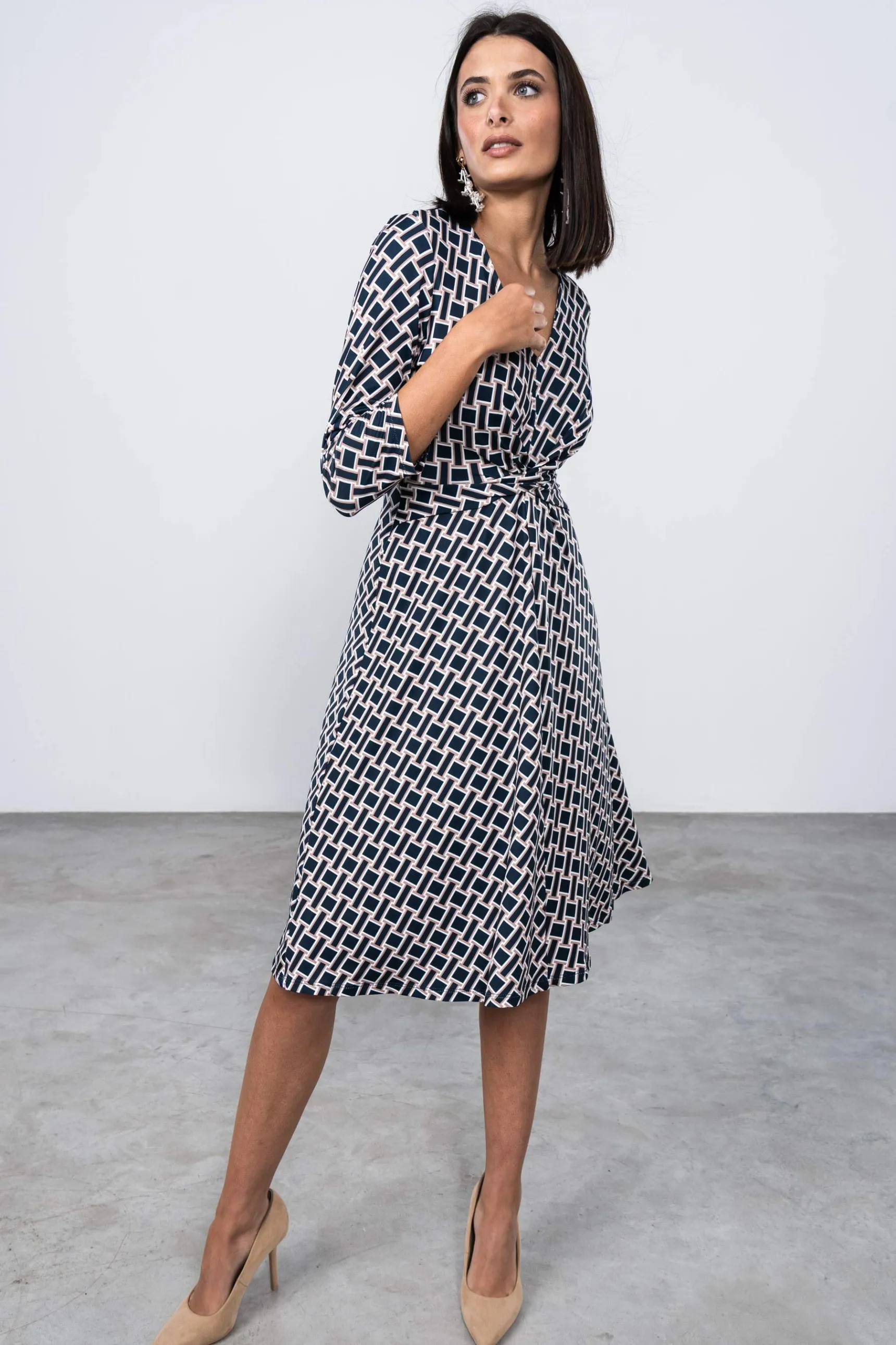 Precchio Vestidos<VESTIDO RECOGIDO GEOMÉTRICO