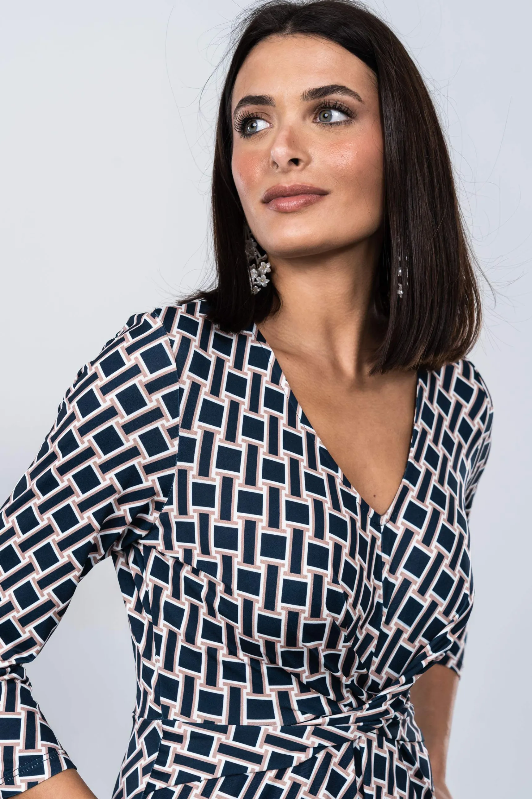 Precchio Vestidos<VESTIDO RECOGIDO GEOMÉTRICO
