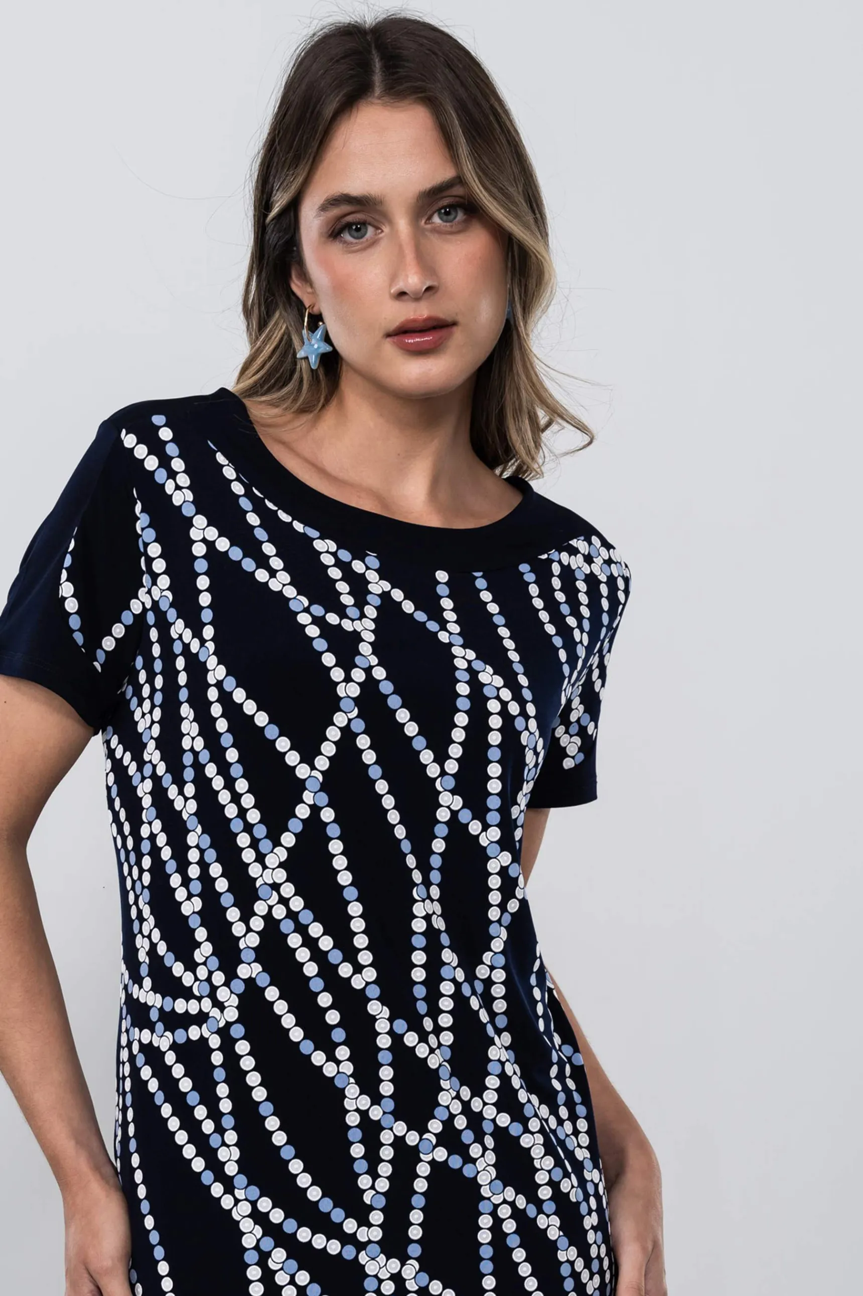 vestido_recto_combinado_t_7.webp Precchio Vestidos<VESTIDO RECTO COMBINADO TOPOS