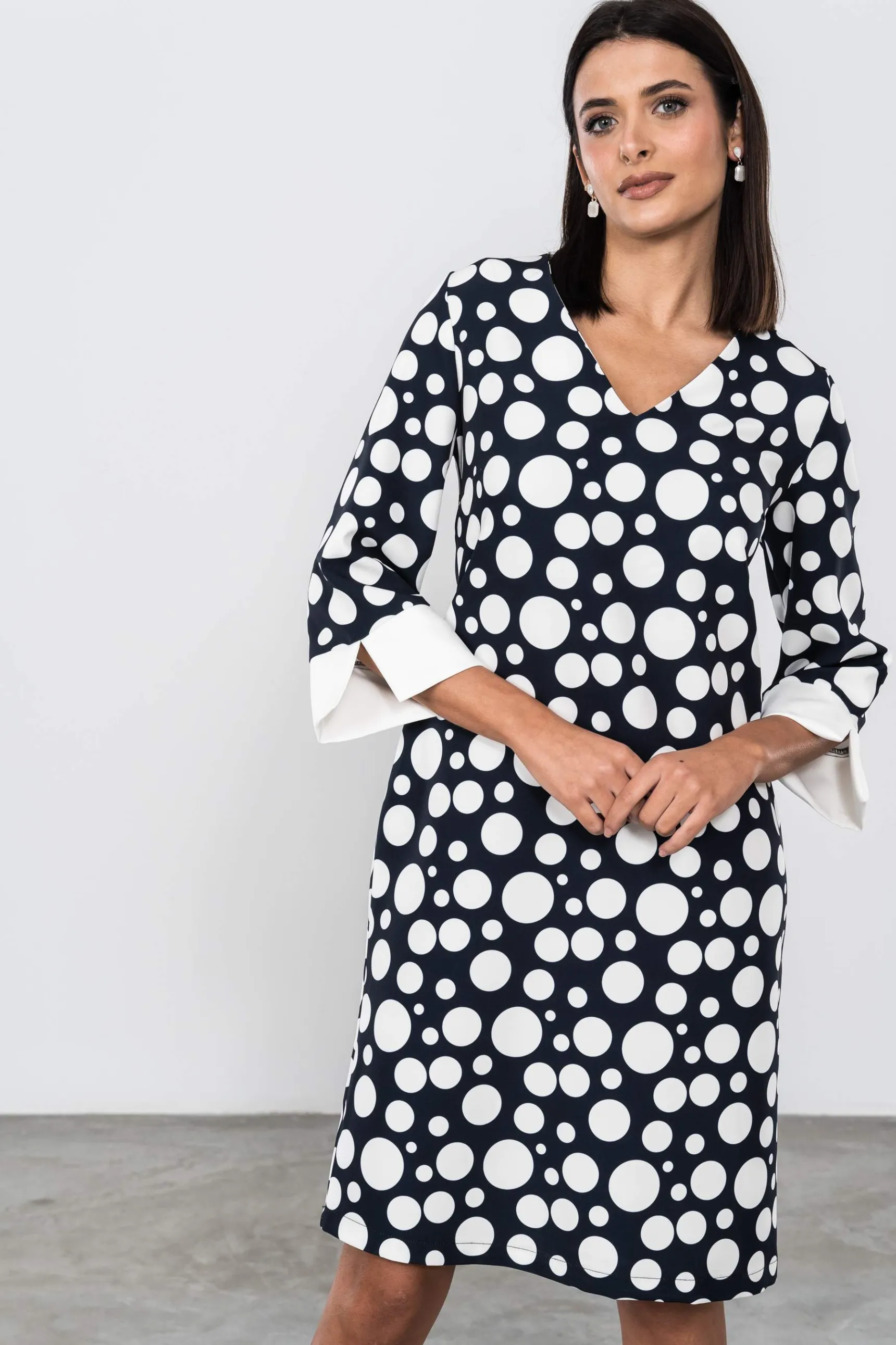 vestido_recto_topos_4.webp Precchio Vestidos<VESTIDO RECTO TOPOS