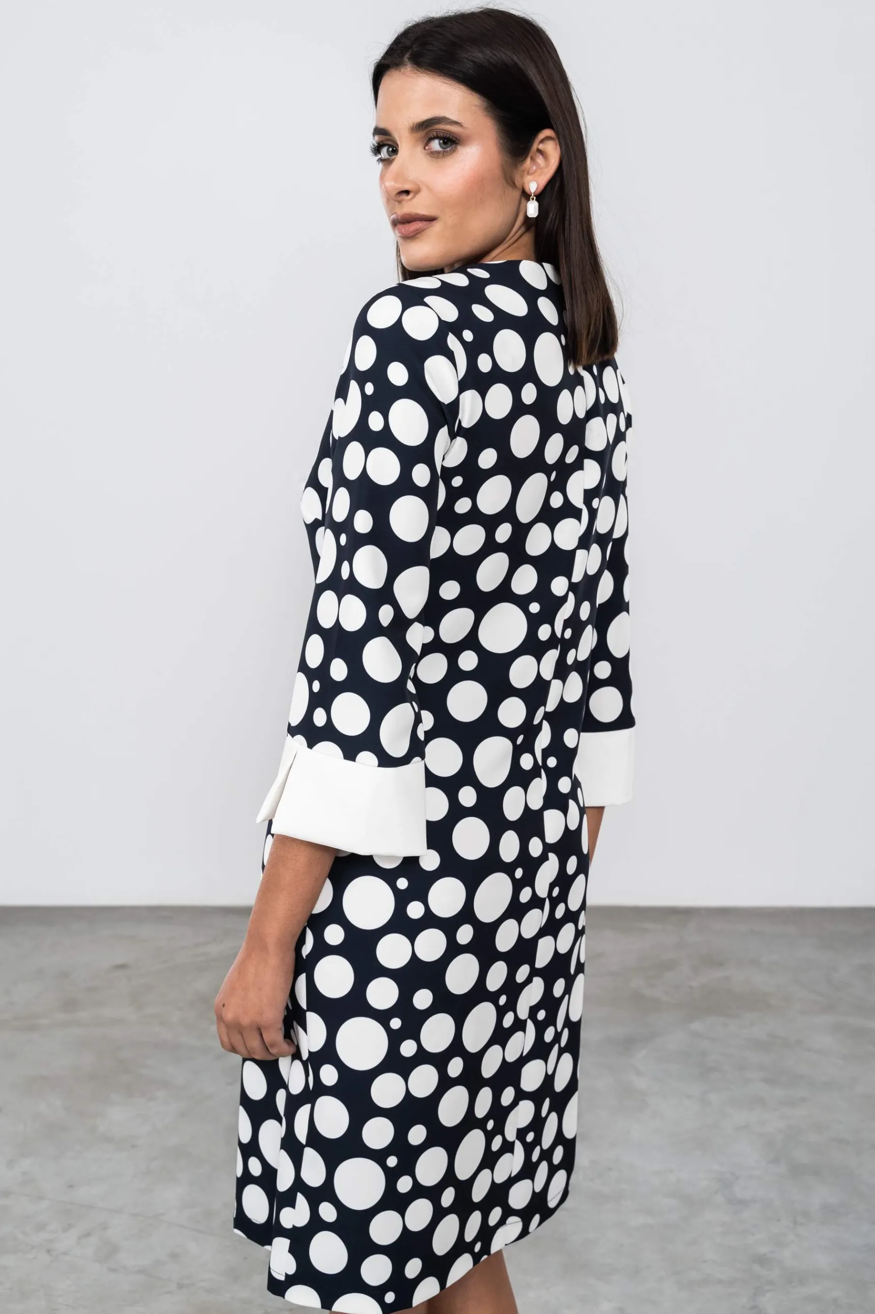 vestido_recto_topos_7.webp Precchio Vestidos<VESTIDO RECTO TOPOS